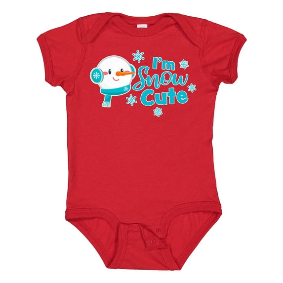 Inktastic I'm Snow Cute with Snowman and Snowflakes Christmas Boys or Girls Baby Bodysuit