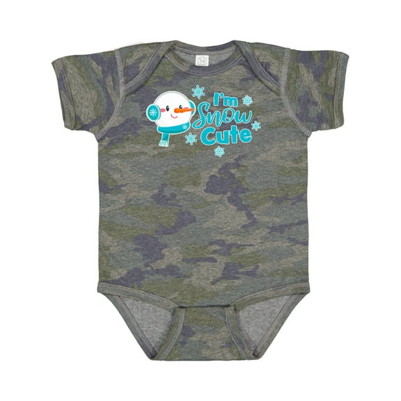 Inktastic I'm Snow Cute with Snowman and Snowflakes Christmas Boys or Girls Baby Bodysuit