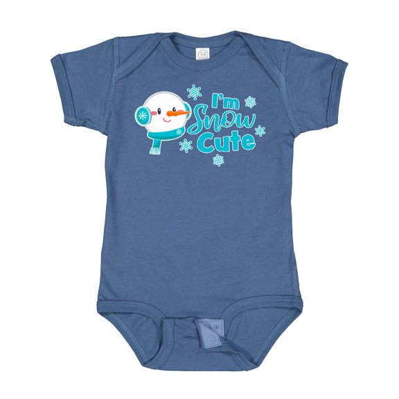 Inktastic I'm Snow Cute with Snowman and Snowflakes Christmas Boys or Girls Baby Bodysuit