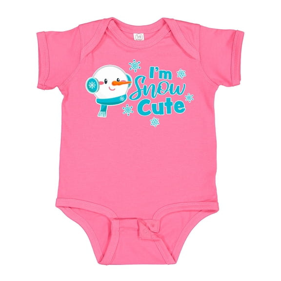 Inktastic I'm Snow Cute with Snowman and Snowflakes Christmas Boys or Girls Baby Bodysuit