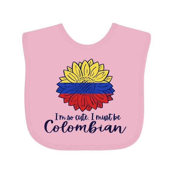 Inktastic I'm So Cute, I Must Be Colombian Sunflower Boys or Girls Baby Bib