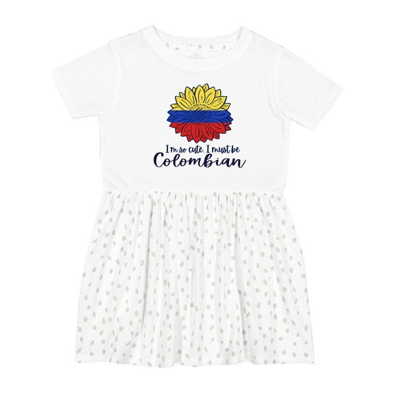 Inktastic I'm So Cute, I Must Be Colombian Sunflower Girls Toddler Dress