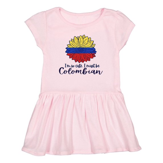 Inktastic I'm So Cute, I Must Be Colombian Sunflower Girls Toddler Dress