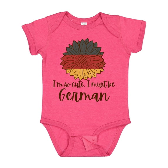 Inktastic I'm So Cute, I Must Be German Sunflower Boys or Girls Baby Bodysuit