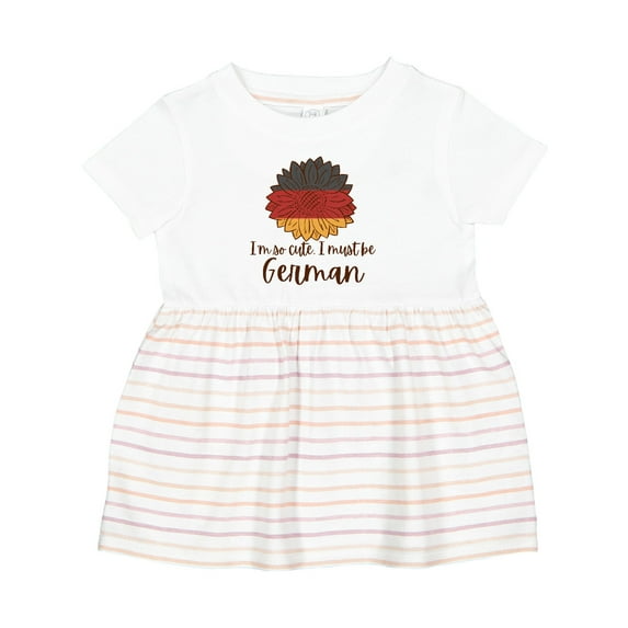 Inktastic I'm So Cute, I Must Be German Sunflower Girls Baby Dress