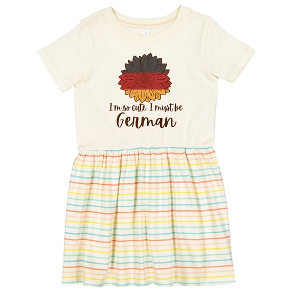 Inktastic I'm So Cute, I Must Be German Sunflower Girls Toddler Dress