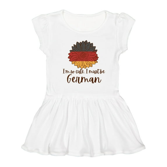 Inktastic I'm So Cute, I Must Be German Sunflower Girls Toddler Dress