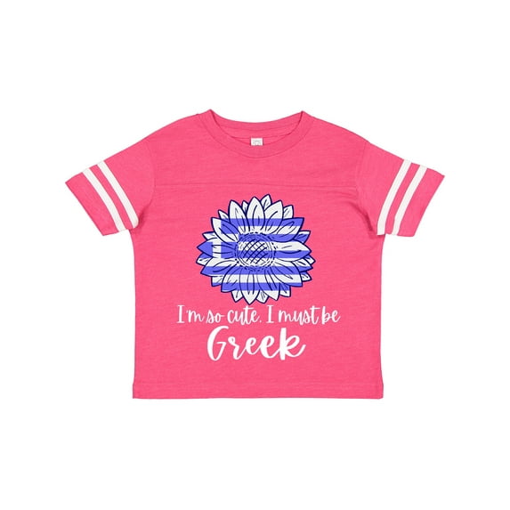 Inktastic I'm So Cute, I Must Be Greek Sunflower Greece Flag Boys or Girls Toddler T-Shirt