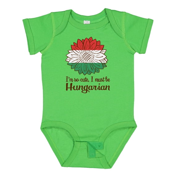 Inktastic I'm So Cute, I Must Be Hungarian Hungary Sunflower Boys or Girls Baby Bodysuit