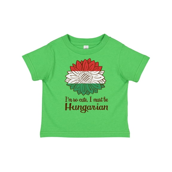 Inktastic I'm So Cute, I Must Be Hungarian Hungary Sunflower Boys or Girls Toddler T-Shirt