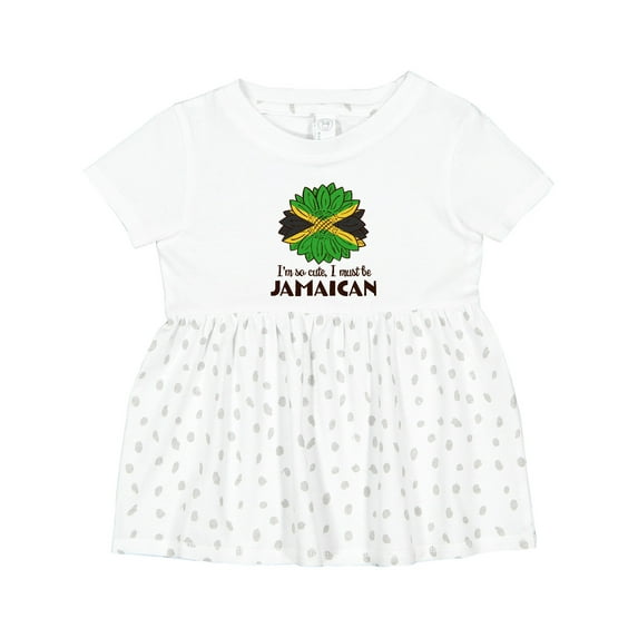 Inktastic I'm So Cute, I Must Be Jamaican Jamaica Flag Sunflower Girls Baby Dress