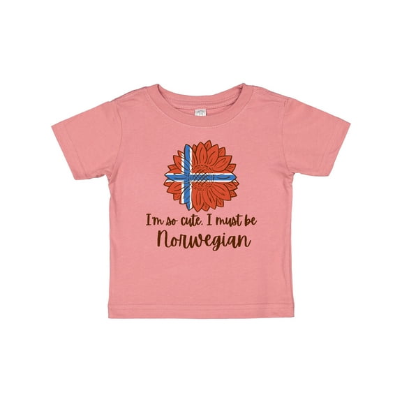 Inktastic I'm So Cute, I Must Be Norwegian Sunflower Boys or Girls Baby T-Shirt