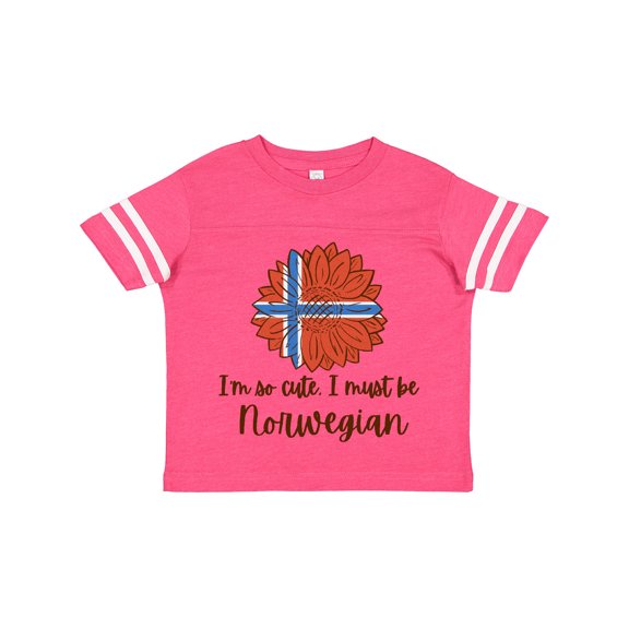 Inktastic I'm So Cute, I Must Be Norwegian Sunflower Boys or Girls Toddler T-Shirt