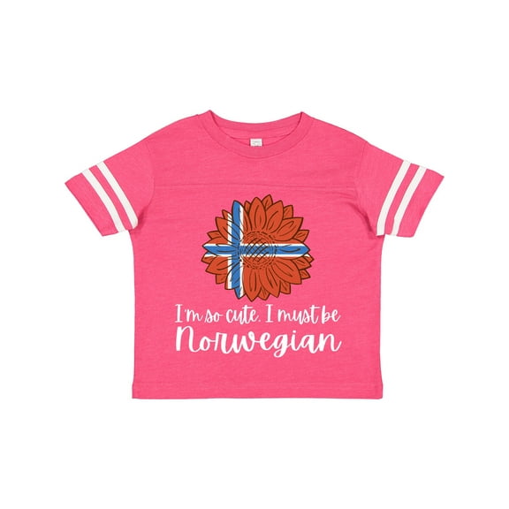 Inktastic I'm So Cute, I Must Be Norwegian Sunflower Norway Flag Boys or Girls Toddler T-Shirt