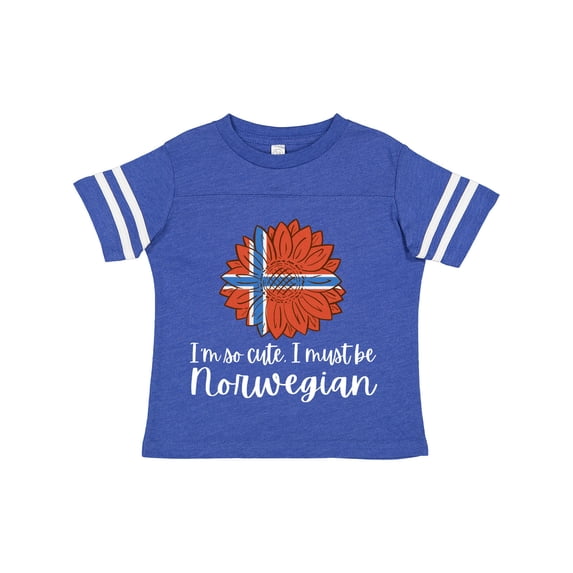 Inktastic I'm So Cute, I Must Be Norwegian Sunflower Norway Flag Boys or Girls Toddler T-Shirt