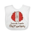 thumbnail image 1 of Inktastic I'm So Cute, I Must Be Peruvian Flag Sunflower Boys or Girls Baby Bib, 1 of 4