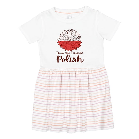 Inktastic I'm So Cute, I Must Be Polish Sunflower Girls Toddler Dress