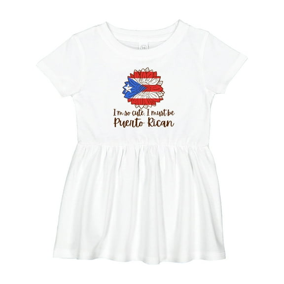 Inktastic I'm So Cute, I Must Be Puerto Rican Sunflower Girls Baby Dress