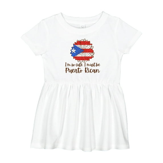 Inktastic I'm So Cute, I Must Be Puerto Rican Sunflower Girls Baby Dress