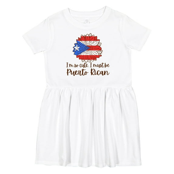 Inktastic I'm So Cute, I Must Be Puerto Rican Sunflower Girls Toddler Dress