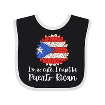 Inktastic I'm So Cute, I Must Be Puerto Rican Sunflower Puerto Rico Boys or Girls Baby Bib
