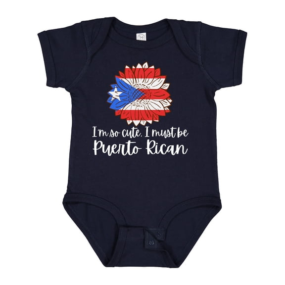 Inktastic I'm So Cute, I Must Be Puerto Rican Sunflower Puerto Rico Boys or Girls Baby Bodysuit
