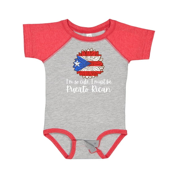 Inktastic I'm So Cute, I Must Be Puerto Rican Sunflower Puerto Rico Boys or Girls Baby Bodysuit