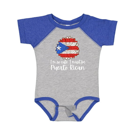 Inktastic I'm So Cute, I Must Be Puerto Rican Sunflower Puerto Rico Boys or Girls Baby Bodysuit