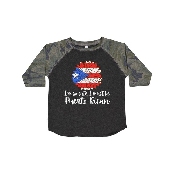 Inktastic I'm So Cute, I Must Be Puerto Rican Sunflower Puerto Rico Boys or Girls Toddler T-Shirt