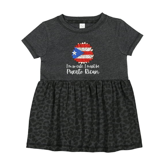 Inktastic I'm So Cute, I Must Be Puerto Rican Sunflower Puerto Rico Girls Baby Dress