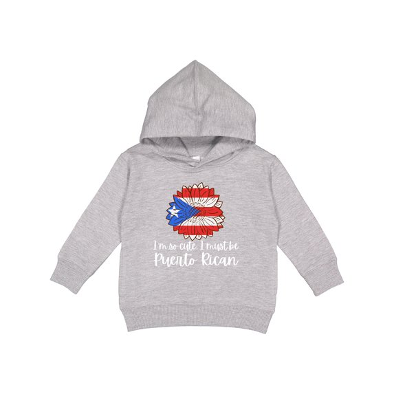 Inktastic I'm So Cute, I Must Be Puerto Rican Sunflower Puerto Rico Toddler Hoodie