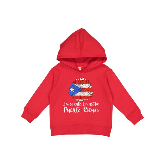 Inktastic I'm So Cute, I Must Be Puerto Rican Sunflower Puerto Rico Toddler Hoodie