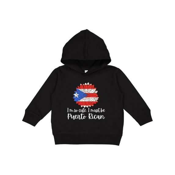 Inktastic I'm So Cute, I Must Be Puerto Rican Sunflower Puerto Rico Toddler Hoodie