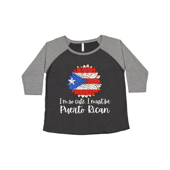 Inktastic I'm So Cute, I Must Be Puerto Rican Sunflower Puerto Rico Women's Plus Size T-Shirt