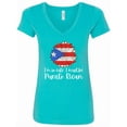 thumbnail image 1 of Inktastic I'm So Cute, I Must Be Puerto Rican Sunflower Puerto Rico Women's V-Neck T-Shirt, 1 of 5