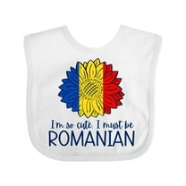 Inktastic I'm So Cute, I Must Be Romanian Sunflower Boys or Girls Baby Bib