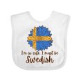 thumbnail image 1 of Inktastic I'm So Cute, I Must Be Swedish Sunflower Boys or Girls Baby Bib, 1 of 4