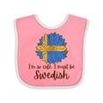 thumbnail image 1 of Inktastic I'm So Cute, I Must Be Swedish Sunflower Boys or Girls Baby Bib, 1 of 4