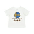 thumbnail image 1 of Inktastic I'm So Cute, I Must Be Swedish Sunflower Boys or Girls Baby T-Shirt, 1 of 5