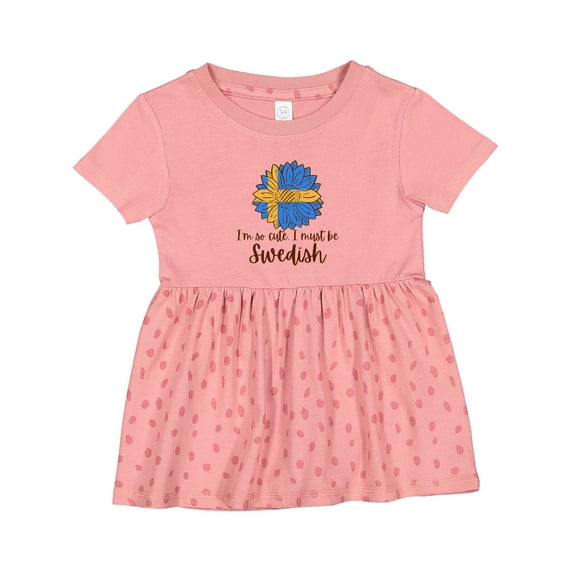 Inktastic I'm So Cute, I Must Be Swedish Sunflower Girls Baby Dress