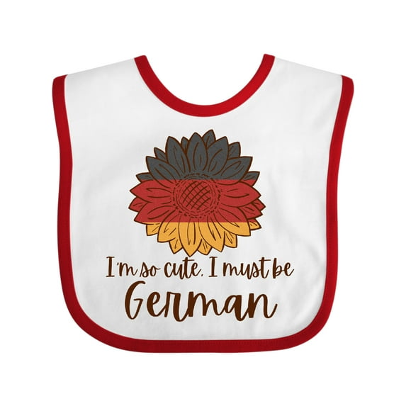 Inktastic I'm So Cute, I Must be German Sunflower Boys or Girls Baby Bib