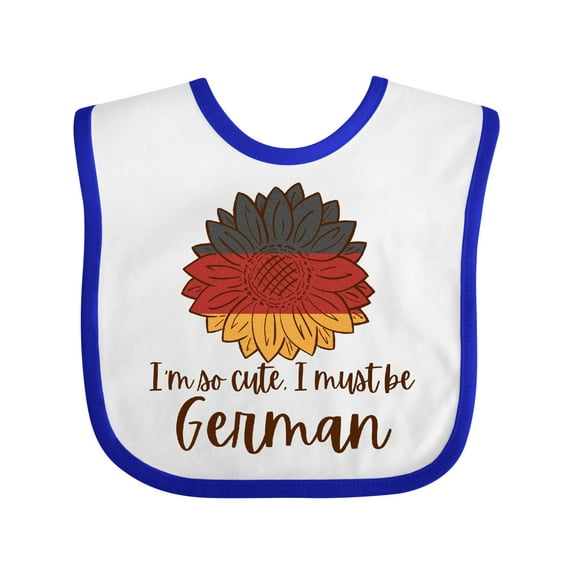 Inktastic I'm So Cute, I Must be German Sunflower Boys or Girls Baby Bib