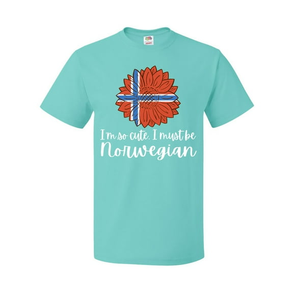 Inktastic I'm So Cute, I Must be Norwegian Sunflower Norway Flag T-Shirt
