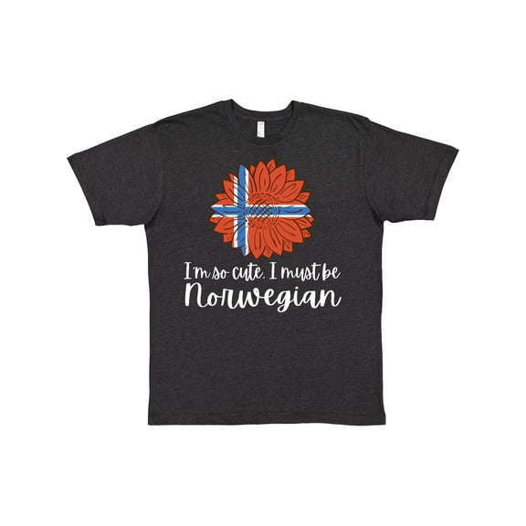 Inktastic I'm So Cute, I Must be Norwegian Sunflower Norway Flag T-Shirt