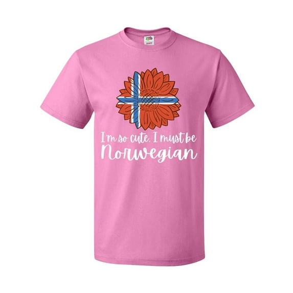 Inktastic I'm So Cute, I Must be Norwegian Sunflower Norway Flag T-Shirt