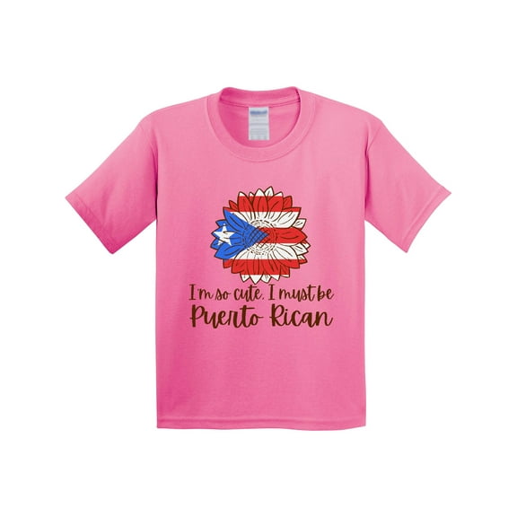 Inktastic I'm So Cute, I Must Be Puerto Rican Sunflower Youth T-Shirt