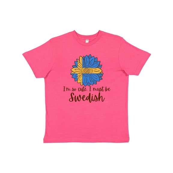 Inktastic I'm So Cute, I Must be Swedish Sunflower Youth T-Shirt