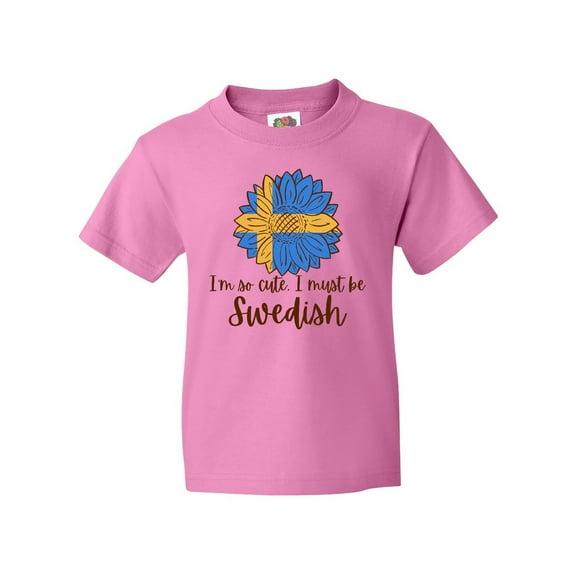 Inktastic I'm So Cute, I Must be Swedish Sunflower Youth T-Shirt