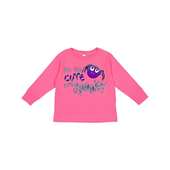 Inktastic I'm So Cute Its Spooky Cute Halloween Spider Boys or Girls Long Sleeve Toddler T-Shirt