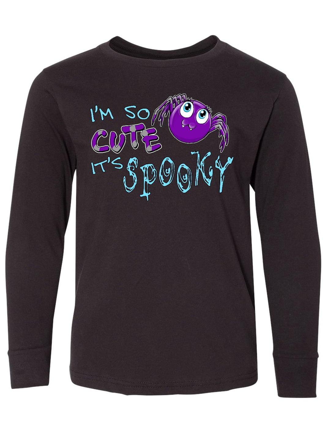 Inktastic I'm So Cute Its Spooky- cute Halloween spider Long Sleeve Youth T-Shirt